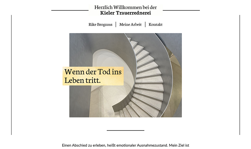 Website-Screenshot. Link zu kieler-trauerrednerei.de